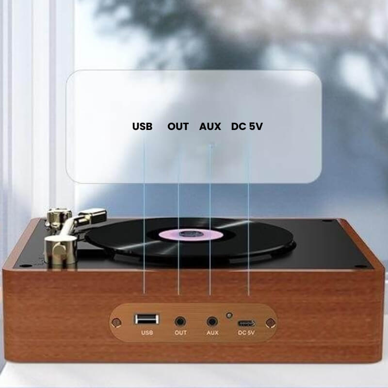 Tourne-disque rétro - USB Line - Plaqué bois – Forest USB®