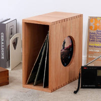Caisse en Bois Rangement Disques Vinyle