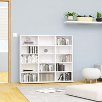 Meuble à CD Bois Blanc brillant 102x23x89,5 cm