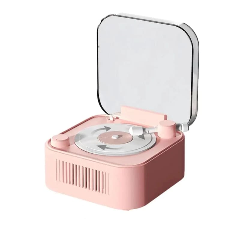Enceinte Bluetooth Vintage Avec Veilleuse Et Diffuseur D'huiles Essentielles - Design Plateau Tournant, Son Stéréo, Bluetooth 5.4