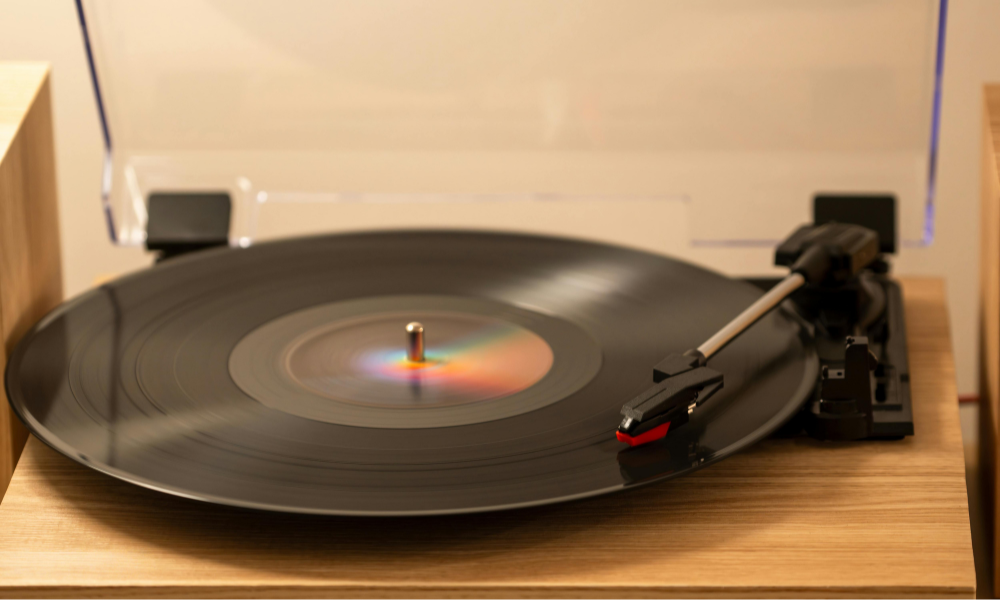 Tourne Disque, Platine Vinyle Bluetooth Haut Parleurs Stéréo Intégrés