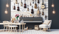 Salon élégant décoré avec platine vinyle et enceintes vintage pour une déco musicale originale et surprenante