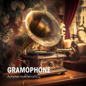 gramophone ancien dans un environnement rétro