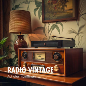 Radio vintage dans un environnement rétro