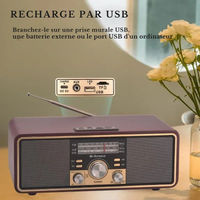 Radio Vintage Stéréo Bluetooth