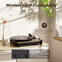 Tourne Disque Vintage Effet Bois
