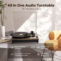 Tourne Disque Vintage Effet Bois