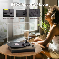 Tourne Disque Vintage Effet Bois