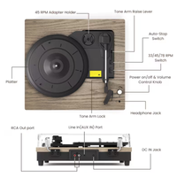 Tourne Disque Vintage Effet Bois