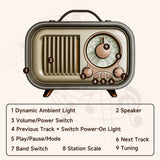 Radio Vintage Portable Lumière RGB