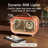 Radio Vintage Portable Lumière RGB