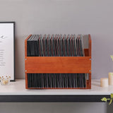 Caisse en Bois Pour Ranger Disques Vinyles Marron