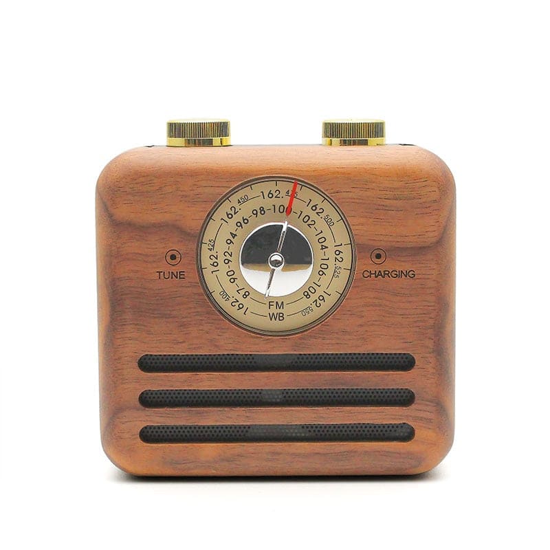 Enceinte Bluetooth Rétro En Bois – Mini Haut-parleur Portable, Son Clair, Batterie 1800mAh