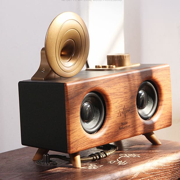 Enceinte Rétro Bluetooth Vintage Avec Affichage De L'heure, Prend