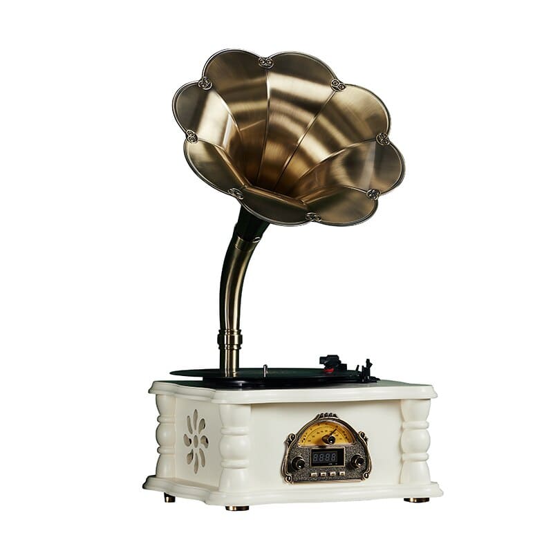Gramophone Ancien Blanc