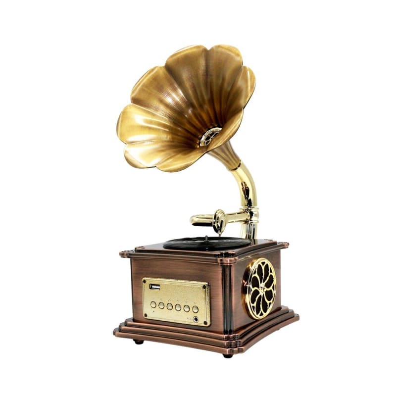 Gramophone Tourne Disque Or