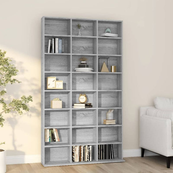 vidaXL Armoire à CD Sonoma gris 102x23x177,5 cm Bois