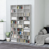 vidaXL Armoire à CD Gris béton 102x16x177,5 cm Bois