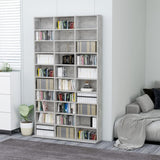 vidaXL Armoire à CD Gris béton 102x16x177,5 cm Bois