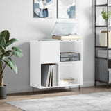 vidaXL Armoire à disques blanc brillant 84,5x38x89cm bois