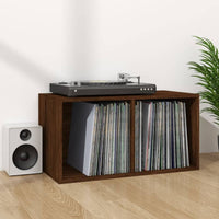 vidaXL Boîte de rangement de vinyles Chêne marron