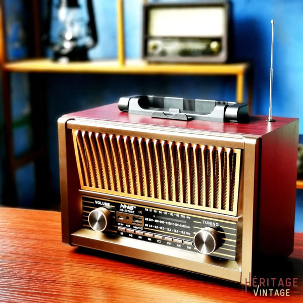 Radio Retro Vintage Bois rouge
