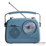 Radio Vintage Avec Port USB Bleu