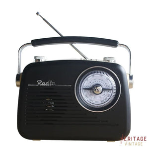 Radio Vintage Avec Port USB Noir