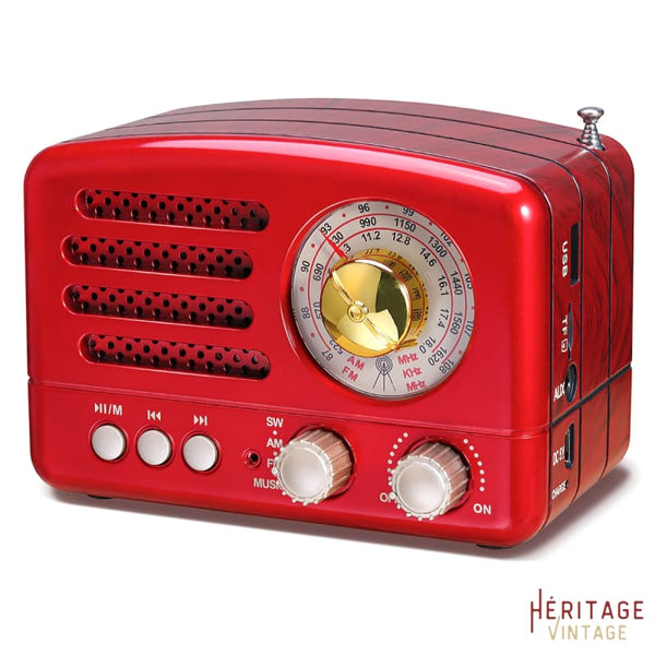 Radio Vintage Bluetooth Rouge