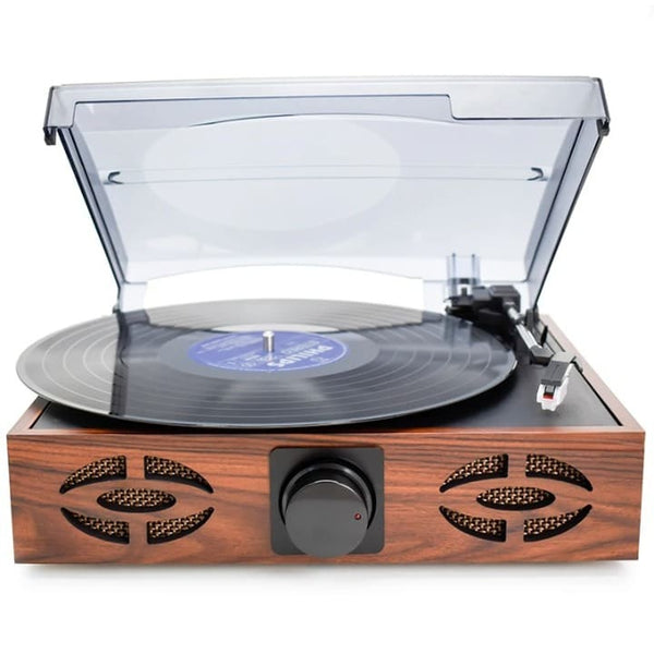 Tourne Disque en Bois 220V-240V Bois Foncé