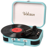 Tourne-Disque Valise Vintage Bluetooth Bleu