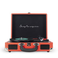 Tourne Disque Valise Vintage en Bois Rouge