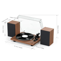 Tourne Disque Vinyle Enceintes marron